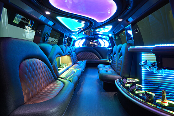Limousine with cup holders