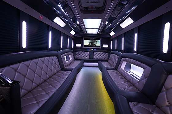 party bus with built-in bar