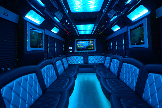 party bus with super loud stereo